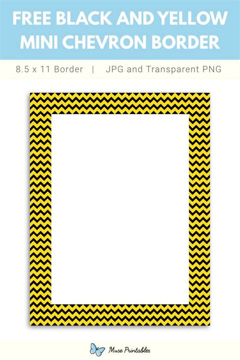 Free Printable Black And Yellow Mini Chevron Border Chevron Borders