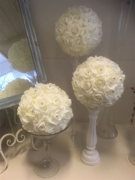White Rose Balls For Hire Kissing Flower Balls Hire