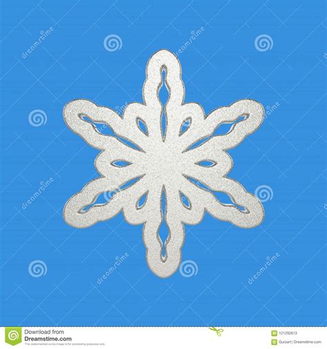 Silver Snowflake Isolated On Blue Background. Christmas Element ...