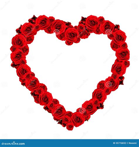Beautiful Heart Made Of Red Roses Frame Stock Photo Image Of
