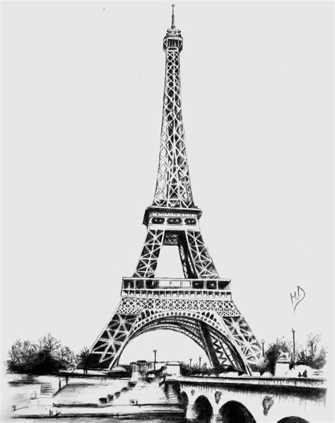 139kb, pencil eiffel tower drawing picture with tags: Pencil drawing of Eiffel Tower | Eiffel tower drawing ...