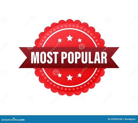 Most Popular Badge Ribbon Isolated On White Background Sticker Label