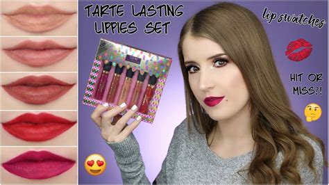 Tarte Lasting Lippies Lip Set Holiday Lip Swatches Youtube