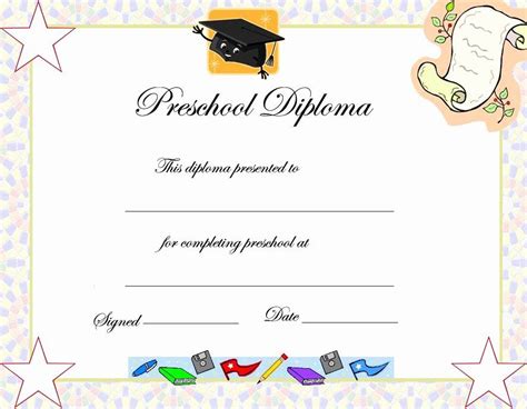 Pre K Certificate Templates New Free Printables Preschool Diploma