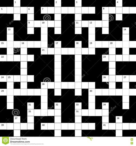 The Crossword Puzzle Grid With Numbers Is Empty Vector Illustration