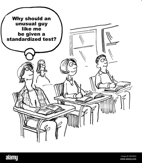 Education Cartoon About Standardized Testing Stock Photo Royalty Free
