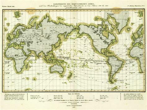 World Map Of Isodynams Of Intensity Measured In 1790 1830 Published In