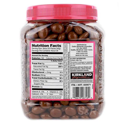 Kirkland Signature Milk Chocolate Covered Raisins 153kg