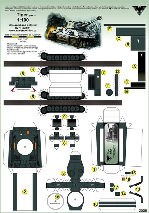 Sdkfz181 Pzkpfwvi Ausfh1 Tiger In 1100 Scale Paper Car Paper