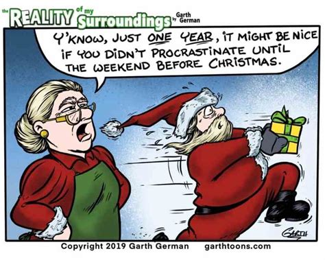Santa Cartoons Humorously Drew By The Cartoonist Garth German