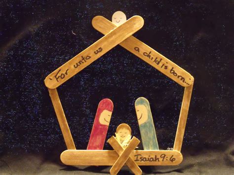Popsicle Stick Manger Adorbs Religious Christmas Crafts Kids