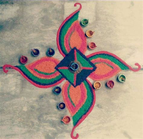 30 Easy And Creative Rangoli Designs For Kids Kids Art And Craft