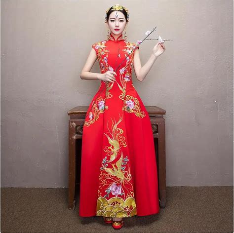 shanghai story vintage cheongsam wedding chinese dress suzhou embroidery long qipao women sexy