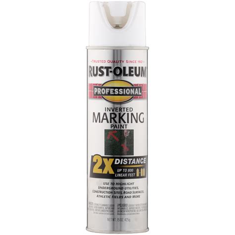 Rust Oleum Professional White Inverted Marking Spray Paint 15 Oz