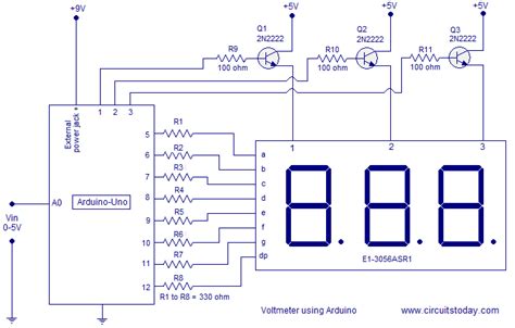 Simple 0 5v Three Digit Voltmeter Using Arduino 50mv Sensitivity