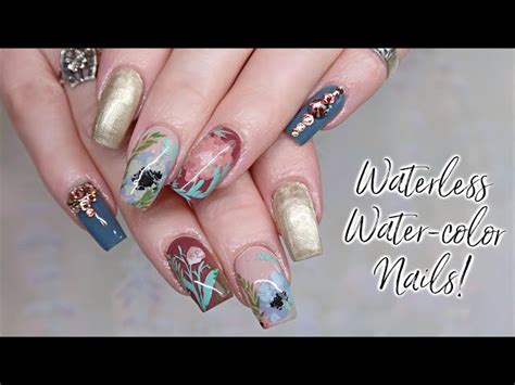 Waterless Water Color Nails Gel Nail Art Tutorial Ichaowu