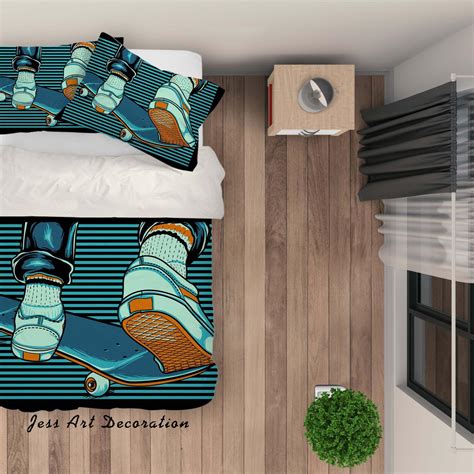 3d Skateboard Skate Quilt Cover Set Bedding Set Pillowcases 96