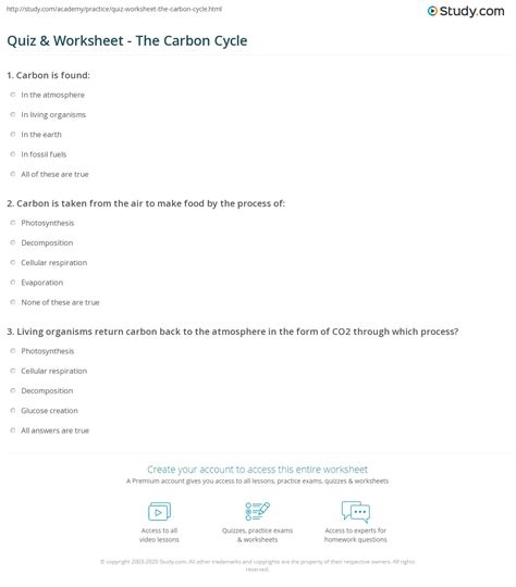 How do plants and animals help to maintain a balence of co2 in the atmosphere. Quiz & Worksheet - The Carbon Cycle | Study.com