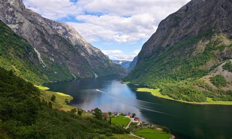 The Unesco Protected Nærøyfjord Norwegian Fjords Western Norway