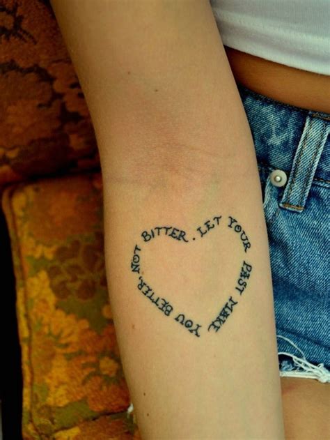 Lovely Heart Shaped Quote Tattoo For Girls On Arm Tattooimagesbiz