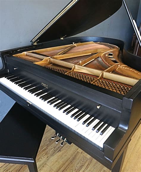 Hobart M Cable Baby Grand Piano Ebony Black Matching Bench Cameron Piano