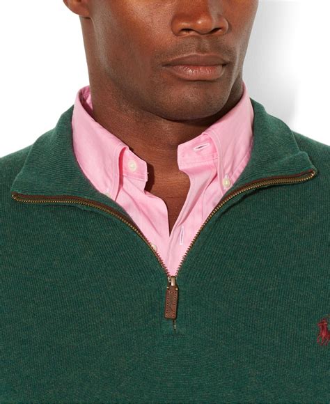 Polo Ralph Lauren Big And Tall Loryelle Wool Blend Quarter Zip Sweater