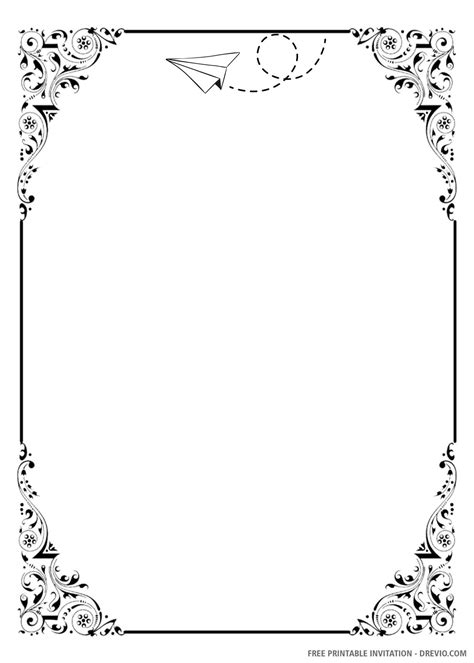 Black And White Invitation Template Printable Word Searches