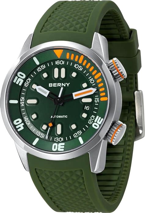 BERNY Reloj de pulsera para hombre 20 ATM movimiento automático