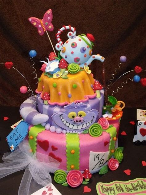 Alice In Wonderland Themed Birthday Cake Bespoke Alice In Wonderland