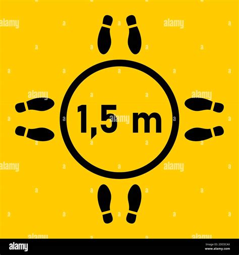 Keep Your Distance Social Distancing 15 M Or 15 Meters Icon With A