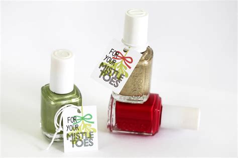 For Your Mistle Toes Christmas Tags Xmas Nail Polish T Etsy