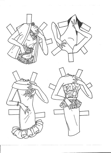 Barbie dress up coloring pages. Mostly Paper Dolls: Dress BARBIE For An Island Cruise