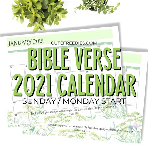 Free Bible Verse Calendar 2021 To Inspire You Scripture Printables