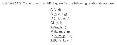 solved exercise 11 2 come up with an er diagram for the