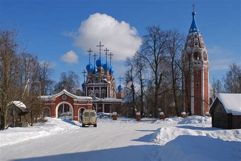 The beautiful views of small Russian town of Vologda oblast · Russia