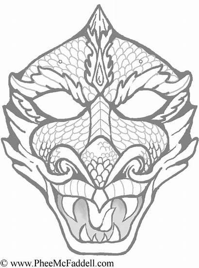 Dragon Mask Coloring Pages Pheemcfaddell Face Chinese