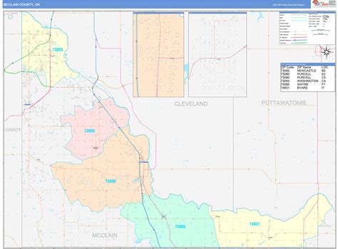 Mcclain County Ok Wall Map Color Cast Style By Marketmaps Mapsales