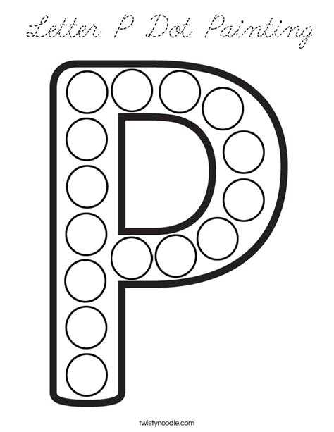 How can i learn cursive letter writing it fast? Letter P Dot Painting Coloring Page - Cursive - Twisty Noodle