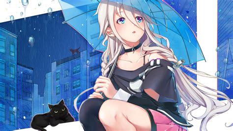 Anime Girls Ia Vocaloid Rain Umbrella Wallpaper Anime Wallpaper