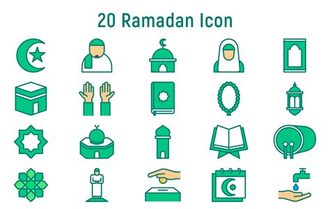 20 Ramadan Icon Set Graphic By Captoro · Creative Fabrica