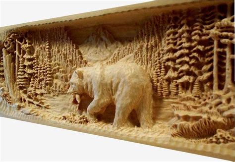 romantic  cnc bear wood carving patterns