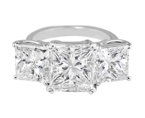 5ct Three Stone Princess Cut Diamond Ring Cj Charles Jewelers