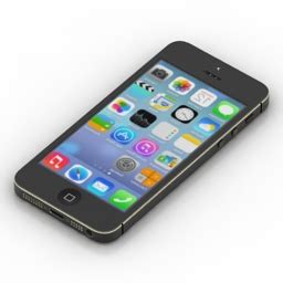 Mobile phone Iphone 5 black N010915 - 3D model (*.gsm+*.3ds) for