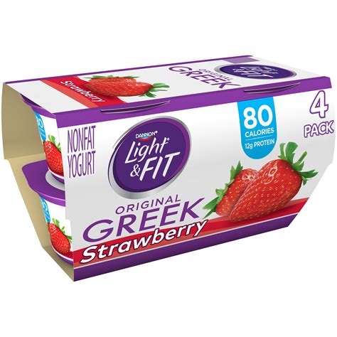 Light Fit Nonfat Gluten Free Strawberry Greek Yogurt 53 Oz Cups 4