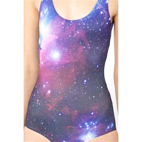Galaxy Purple Swimsuit Polyvore