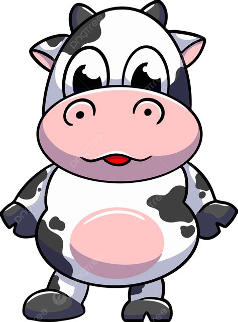 Kartun Sapi Lucu Kartun Lembu Imut Png Dan Vektor Dengan Background