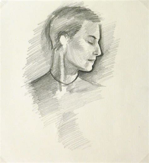 Pencil Portrait Female Profile
