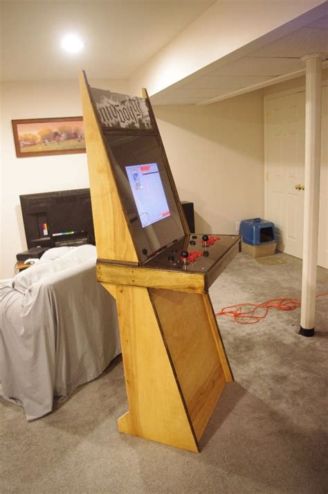A Super Easy Arcade Machine From 1 Sheet Of Plywood Arcade Machine Arcade Room Diy Arcade