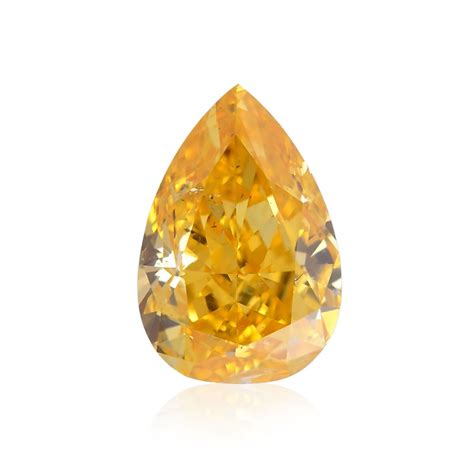 040 Carat Fancy Intense Yellow Orange Diamond Pear