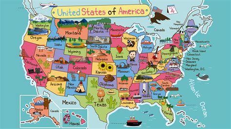 Mapa De Estados Unidos Con Dibujos Artofit